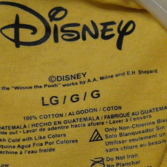 Disney Winnie the Pooh and Piglet T-shirt Yellow Women's Large - Picture 16 of 16